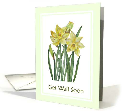 General Get Well Soon Watercolor Yellow Daffodils card (1680338)