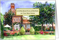 Congratulations on Your New Home Manor House England Watercolor card