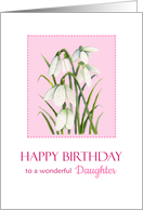 For Daughter on Birthday Watercolor Snowdrops Bloom Painting card