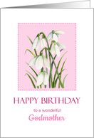 For Godmother on Birthday Watercolor Snowdrops Painting card