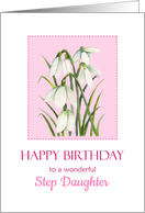 For Step Daughter on Birthday Watercolor Snowdrops Painting card