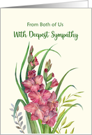 Sympathy from Both of Us Watercolor Warm Peachy Gladioli Illustration card