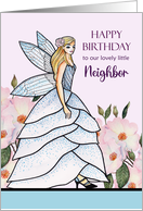 For Little Neighbor on Birthday Fairy Princess Watercolor Illustration card