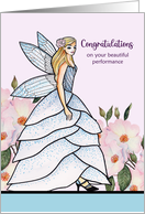 Congratulations on Performance Fairy Princess Watercolor Illustration card