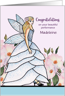 Congratulations on Performance Fairy Princess Watercolor Illustration card