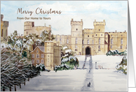 From Our Home to Yours Christmas Winter at Windsor Castle Painting card