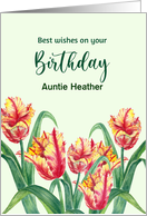 For Aunt Customize Any Relations on Birthday Yellow Tulips Painting card