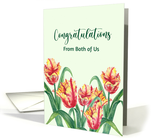Congratulations From Both of Us Watercolor Yellow Tulips Painting card