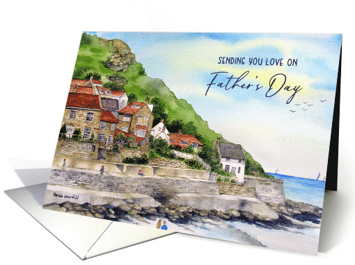 General Father's Day Runswick Bay England Watercolor Painting card