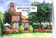 For Grandfather on Father’s Day The Manor House Watercolor Painting card