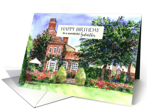 For Godmother on Birthday The Manor House York Watercolor... (1771472)