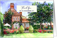 Thank You for Housewarming Gift Manor House York Watercolor Painting card
