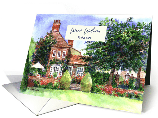 Welcome to Our Home The Manor House York Watercolor Painting card