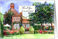 Thank You for The Weekend The Manor House York Watercolor Painting card