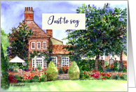 Just to Say Hello The Manor House York Garden Watercolor Painting card