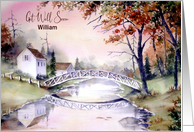 To William Get Well Soon Arched Bridge Maine Landscape Painting card