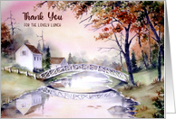 Thank You for The Lunch Arched Bridge Maine Landscape Painting card