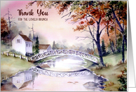 Thank You for The Brunch Arched Bridge Maine Landscape Painting card