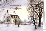 General Christmas Wishes Winter in New England Watercolor Painting card