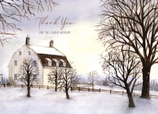 Thank You for The Lovely Weekend Winter in New England Painting