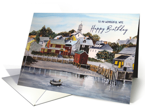 For Wife on Birthday Portsmouth Harbor Landscape Painting card