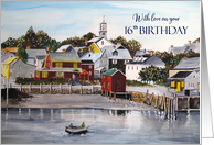 For 16th Birthday Wishes Portsmouth Harbor Landscape Painting card