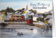 For Great Grandfather on Thanksgiving Portsmouth Harbor Painting card