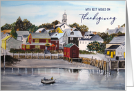 General Happy Thanksgiving Portsmouth Harbor Landscape Painting card
