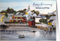 For Barbara and Philip on Anniversary Portsmouth Harbor Painting card