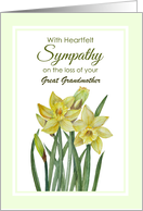 Sympathy for the Loss of Great Grandmother Watercolor Daffodils card