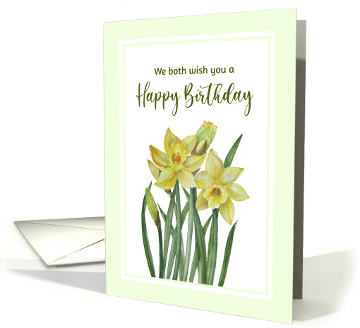 From Both of Us on Birthday Watercolor Daffodils Floral... (1786968)