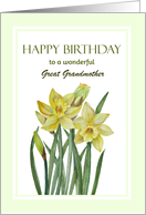 For Great Grandmother on Birthday Watercolor Daffodils Illustration card