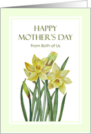 From Both of Us on Mother’s Day Watercolor Daffodils Floral Painting card