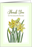 Thank You for The Flowers Watercolor Daffodil Botanical Painting card