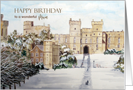 For Mum on Birthday Windsor Castle England Winter Painting card