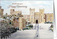 From Both of Us Wedding Anniversary Windsor Castle England Painting card