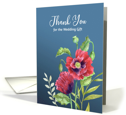 Thank You for Wedding Gift Red Poppies Watercolor... (1795650)