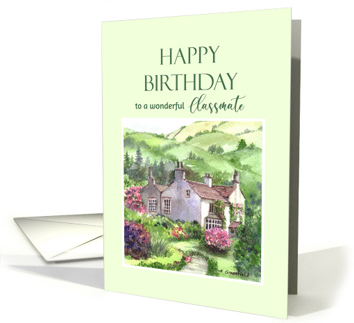 For Classmate on Birthday Rydal Mount Garden England Painting card