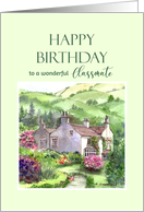 For Classmate on Birthday Rydal Mount Garden England Painting card