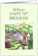 For 70th Birthday Rydal Mount Garden England Landscape Painting card