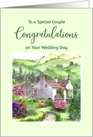 Congratulations on Wedding Day to a Couple Rydal Mount Garden England card