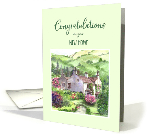 Congratulations on New Home Rydal Mount Garden England Painting card