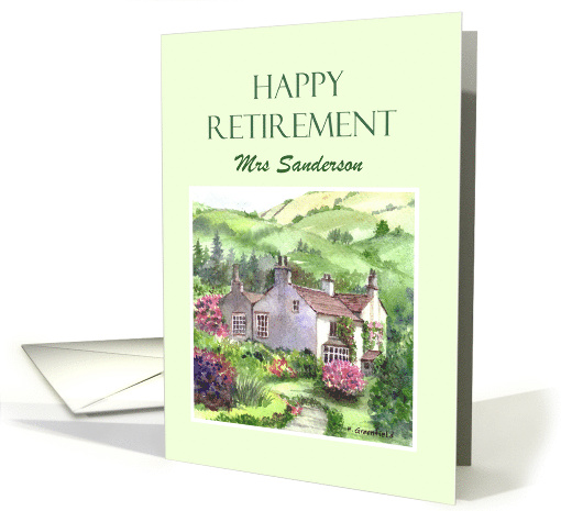 Mrs Sanderson on Retirement Rydal Mount Garden England Painting card