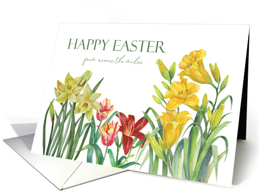 From Across the Miles on Easter Wishes Spring Flowers Painting card