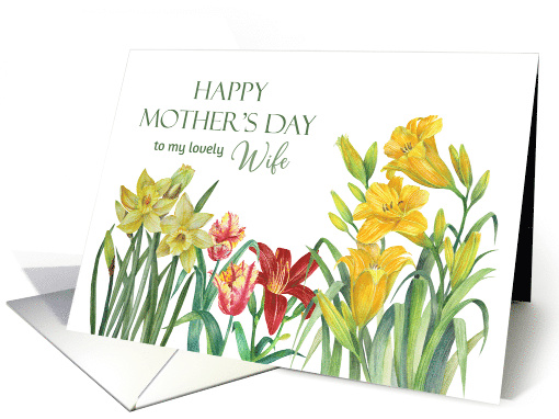 For Wife on Mothers Day Spring Flowers Watercolor... (1820704)