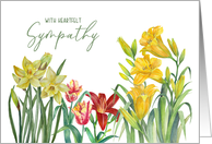 General Sympathy Spring Flowers Watercolor Illustration card