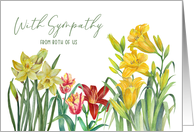 Sympathy from Both of Us Spring Flowers Watercolor Illustration card