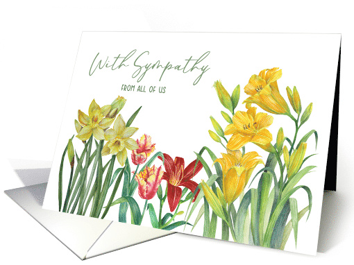 Sympathy from All of Us Spring Flowers Watercolor Illustration card