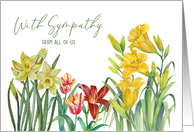 Sympathy from All of Us Spring Flowers Watercolor Illustration card