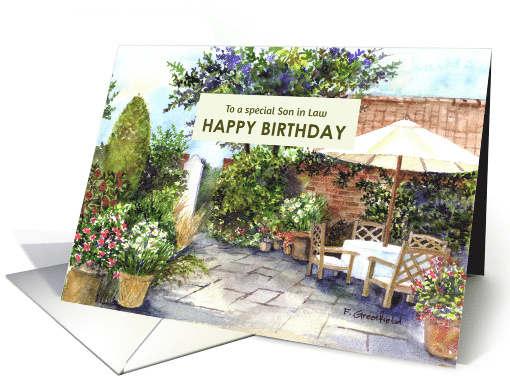 For Son in Law on Birthday Terrace of Manor House Garden... (1827130)